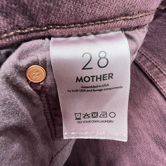 MOTHER The Insider Crop Step Fray Mauve Wine Jeans - Picture 11 of 12